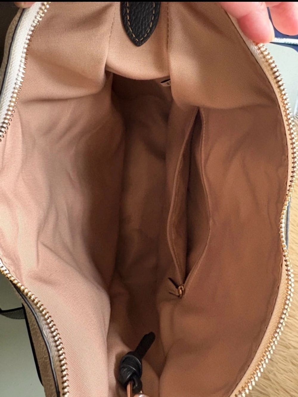 Coach Pebbled Leather Hobo in Blush with Black Trim - Picture 9 of 16